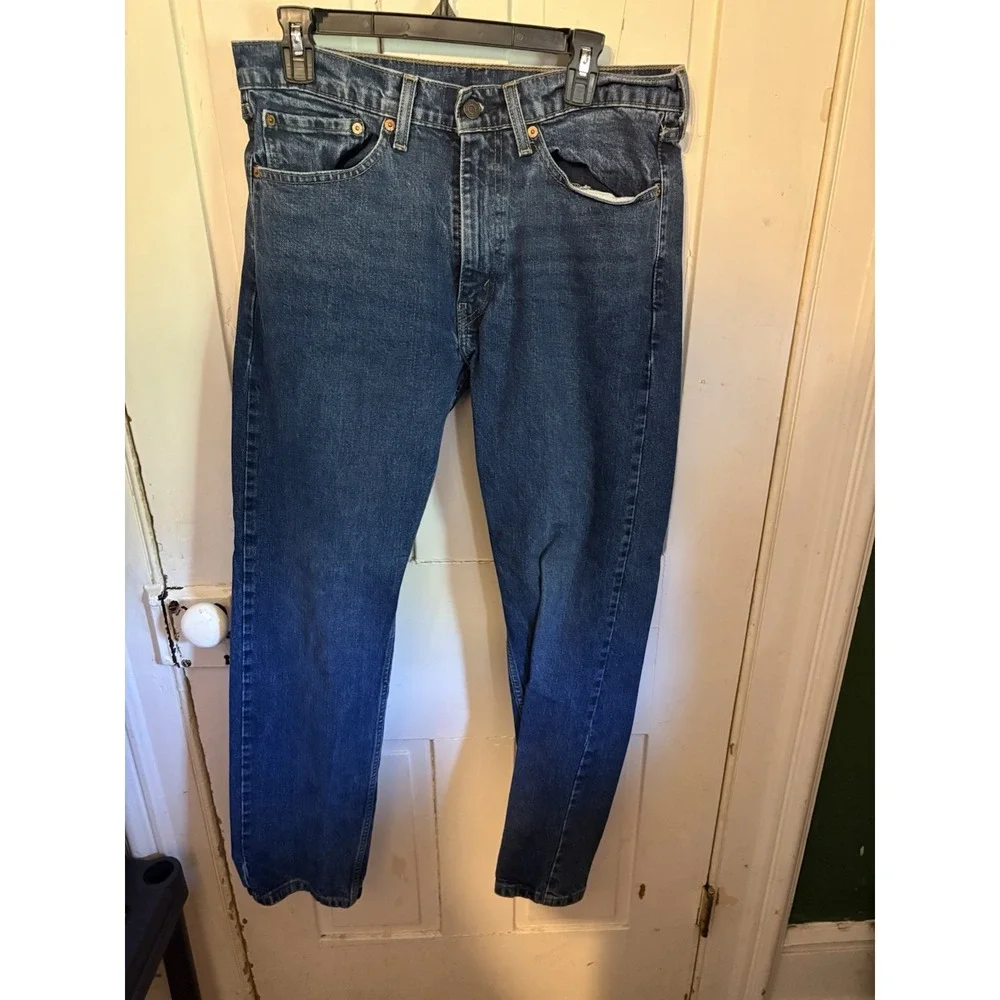 LEVI'S 505 Regular Fit Jeans Men's 34x32 Blue Denim Straight Leg Classic Pants